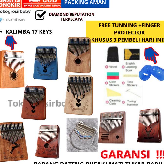 Jual Alat Musik Kalimba 17 Keys PREMIUM QUALITY FREE LEARNING BOOK ...