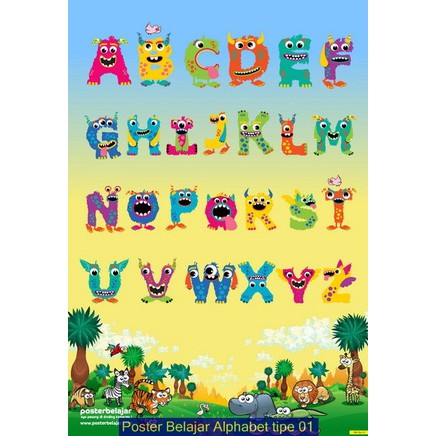 Jual Poster Belajar Alphabet Tipe 01 - Tipe 04 | Shopee Indonesia