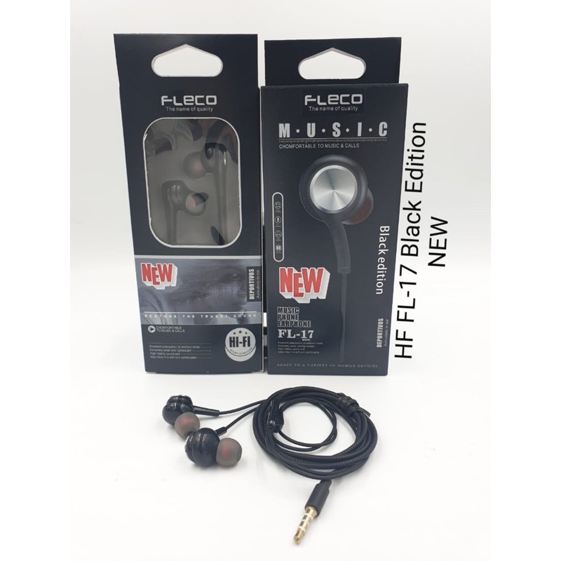 Jual HANDSFREE FLECO FL-17 BLACK SERIES ORIGINAL EARPHONE FL17 PRODUK ...