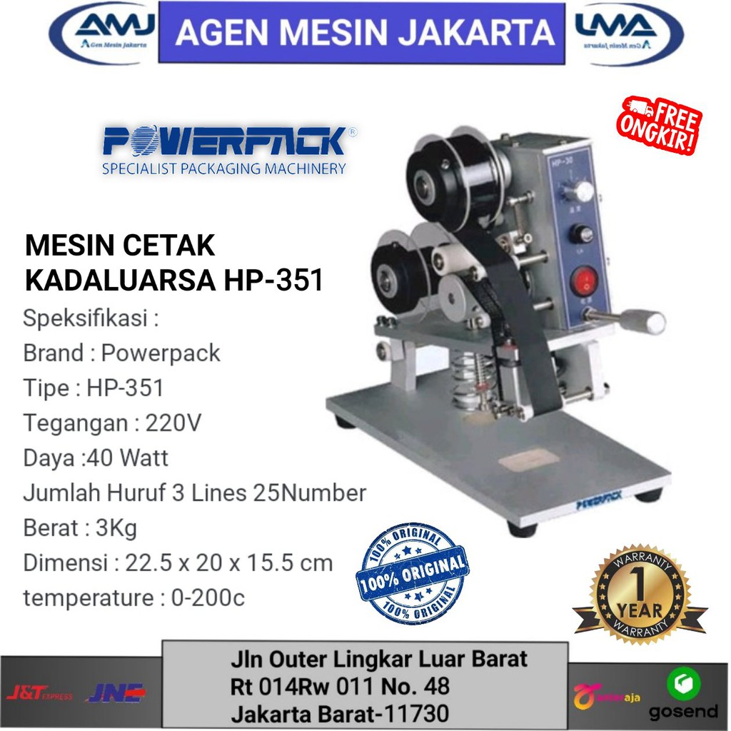 Jual MESIN CETAK KADARLUARSA KEMASAN HP-351 POWERPACK ORI | Shopee ...