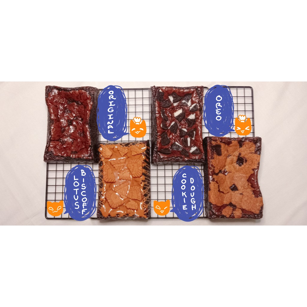 Jual Fudgy Brownie Original, Oreo, Lotus Biscoff, Cookie Dough Shopee Indonesia