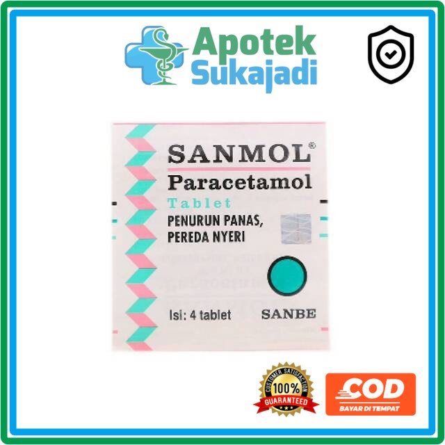 Jual Sanmol Tablet Parasetamol Paracetamol 500mg Kemasan Strip Isi 4