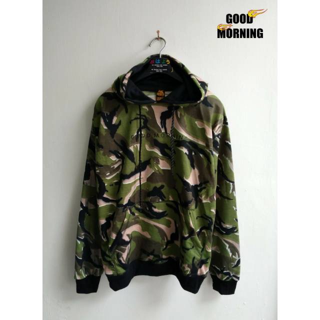 Sweater hoodie army good morning
