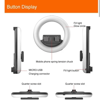 MIXIO Q6 Ring Light Portable 6 Inc 16cm Ringlight Live Streamer Selfie