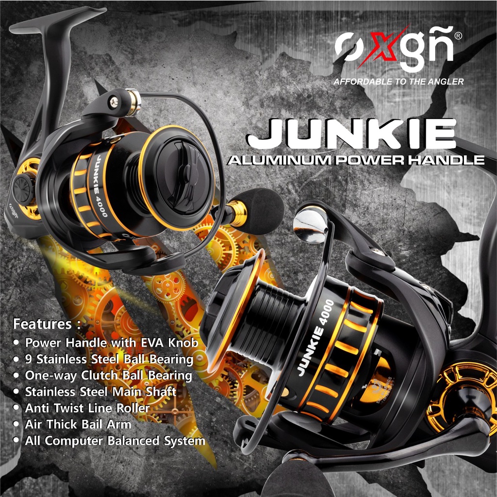Jual REEL PANCING OXGN JUNKIE 9+1 BB | 1000-6000 POWER HANDLE + ONE WAY ...