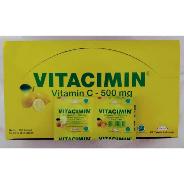 Jual Vitacimin 500mg 1 Box Isi 50 Strip 100 Tab Shopee Indonesia