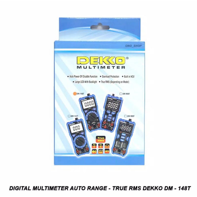 Jual DEKKO DM-148T/TRUE RMS DIGITAL MULTIMETER AUTO RANGE | Shopee ...