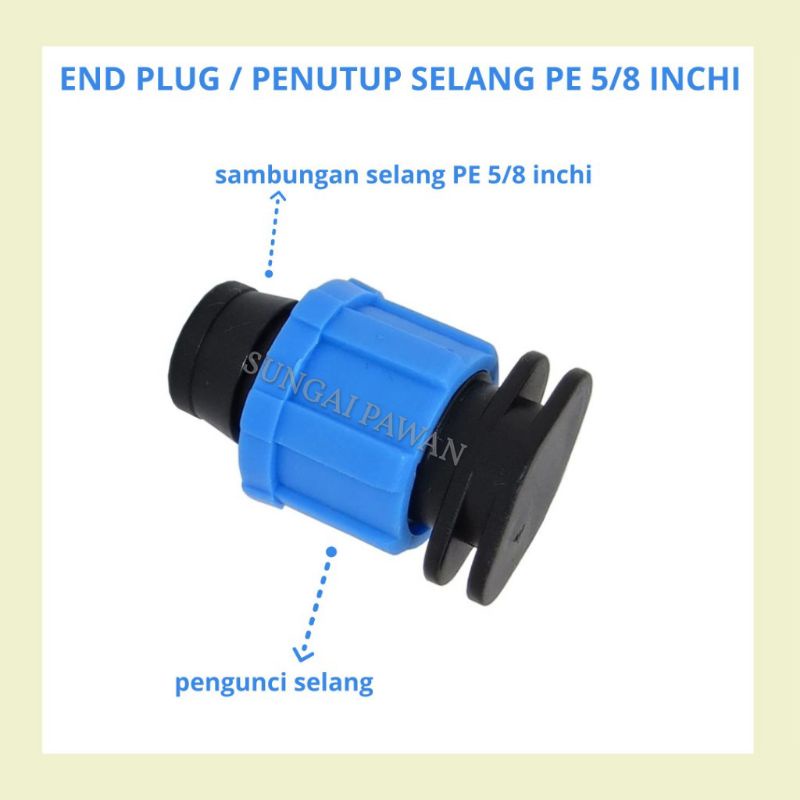 Jual end plug penutup tutupan ujung selang hose PE 5/8 in inc dim inchi ...