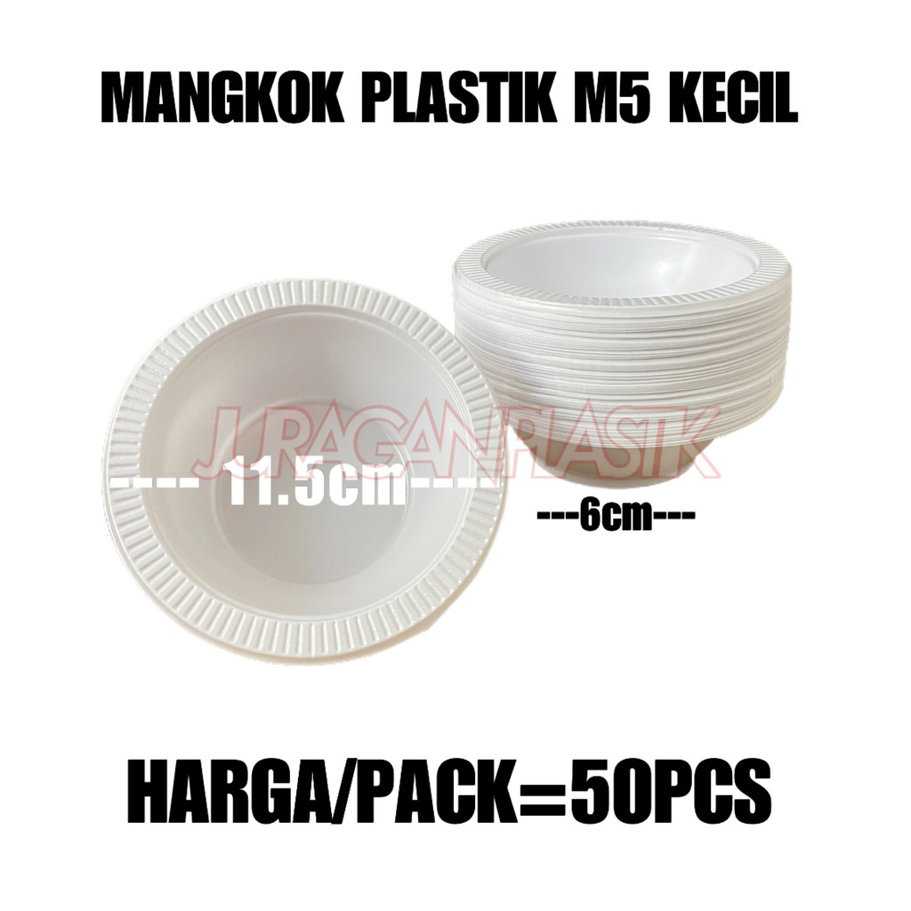 Jual Mangkok Plastik Kecil Ukuran 5 Mangkuk Makan Pesta M5 Putih