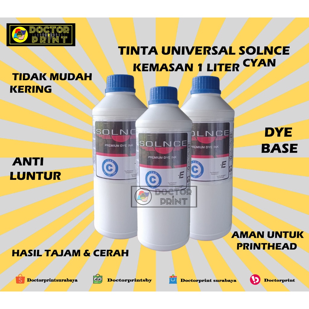 Jual Tinta Universal SOLNCE CMYK Kemasan 1Liter | Shopee Indonesia