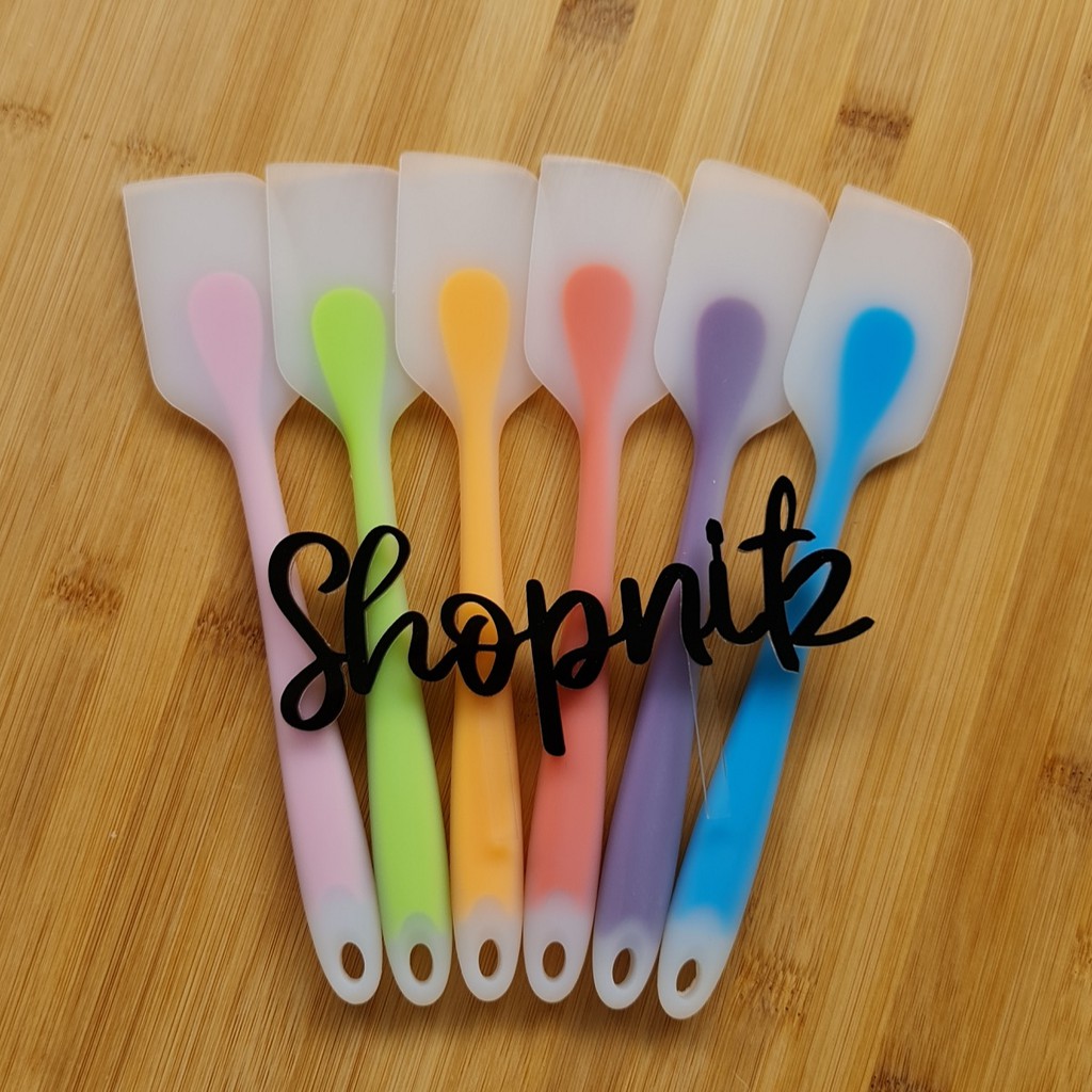 Jual Spatula Silikon transparan KECIL kue tahan panas Gradasi kecil