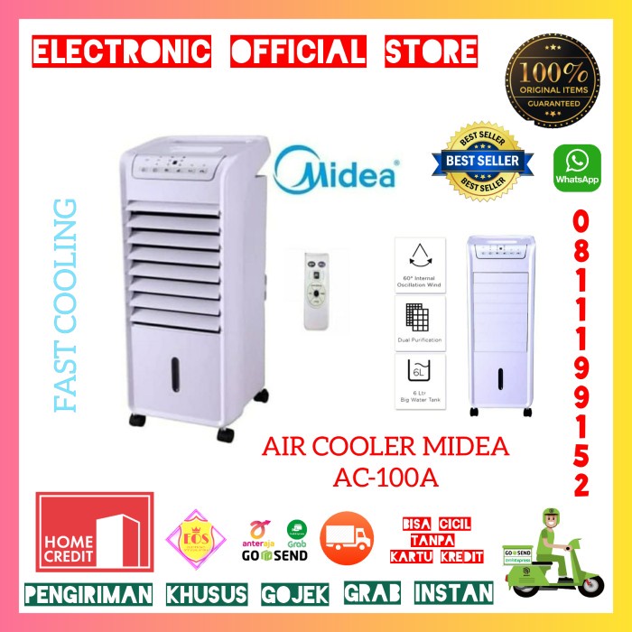Jual Air Cooler Midea Ac100A Ac100A Ac 100 A Fast Cooling Big Water