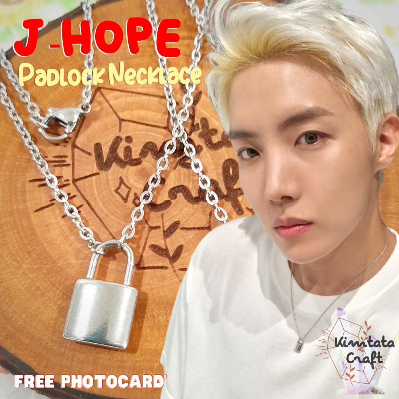 Kalung gembok BTS jhope lock necklace anti karat, Fesyen Wanita, Perhiasan  di Carousell