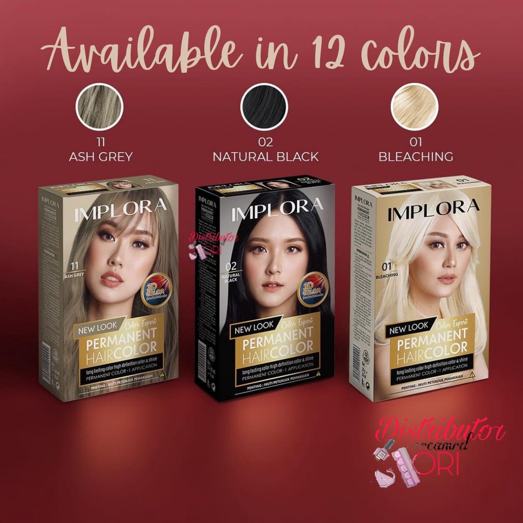 Jual IMPLORA New Permanent Hair Color / Cat Rambut Perwarna Bleaching ...