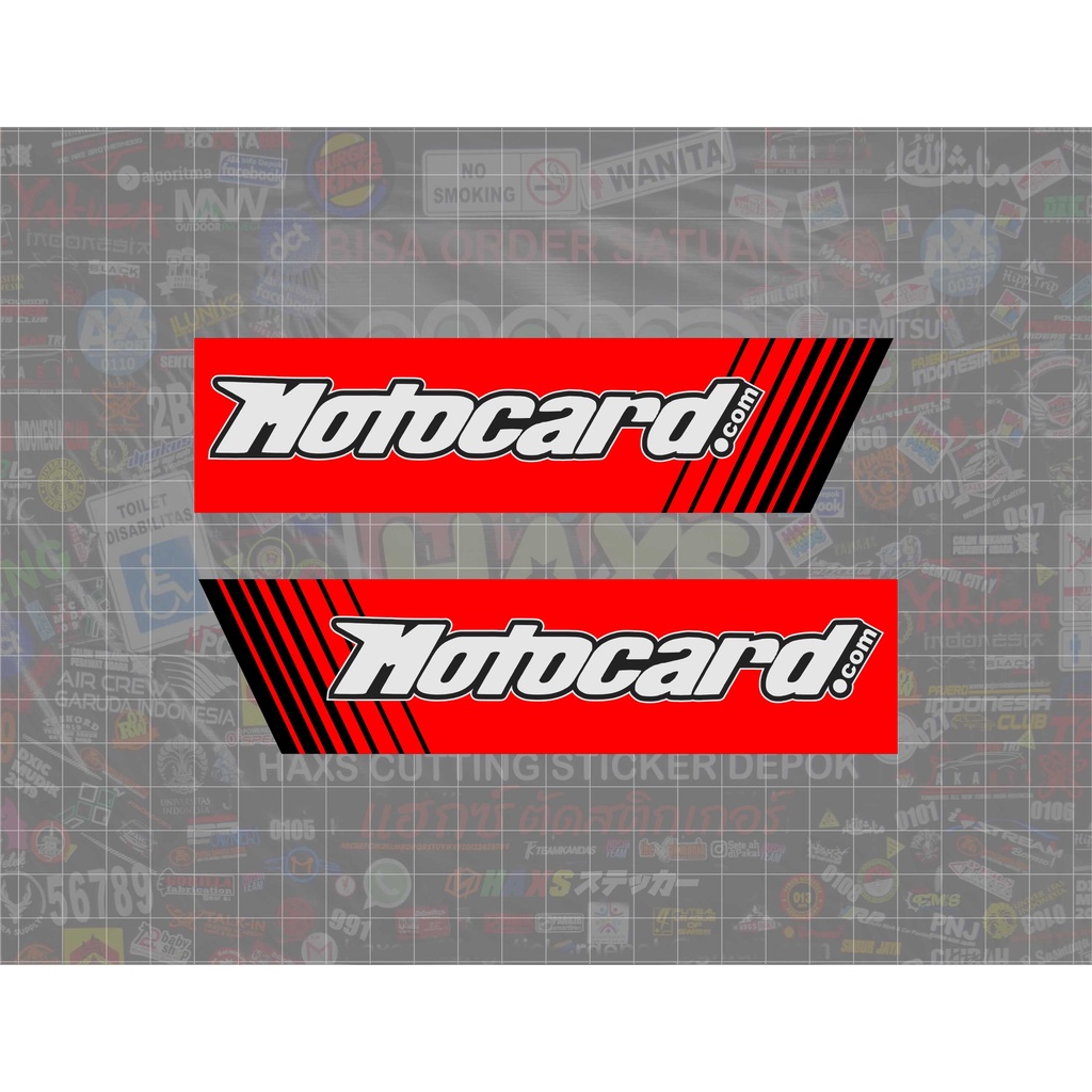 Jual Cutting Sticker Motocard Sepasang Ukuran Panjang 16 cm | Shopee ...