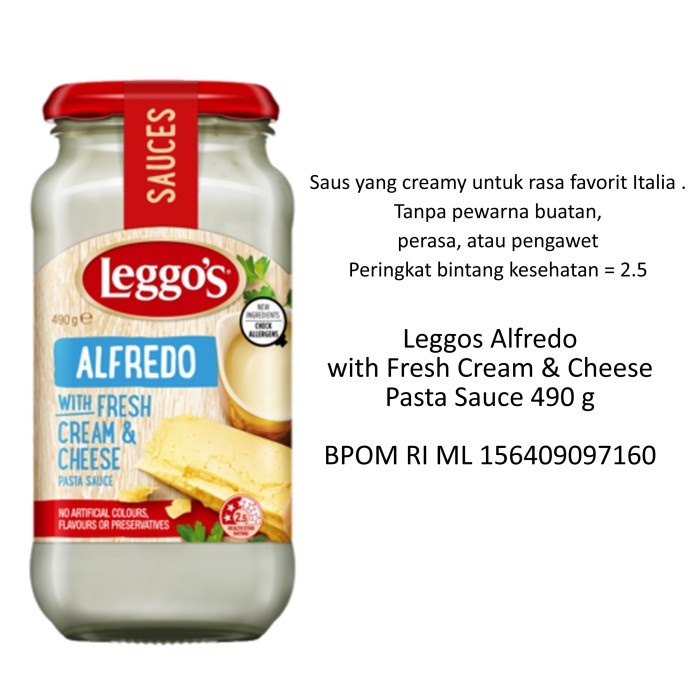 Jual Leggo's Pasta Sauce Alfredo Cream & Cheese Saus Pasta 490gr