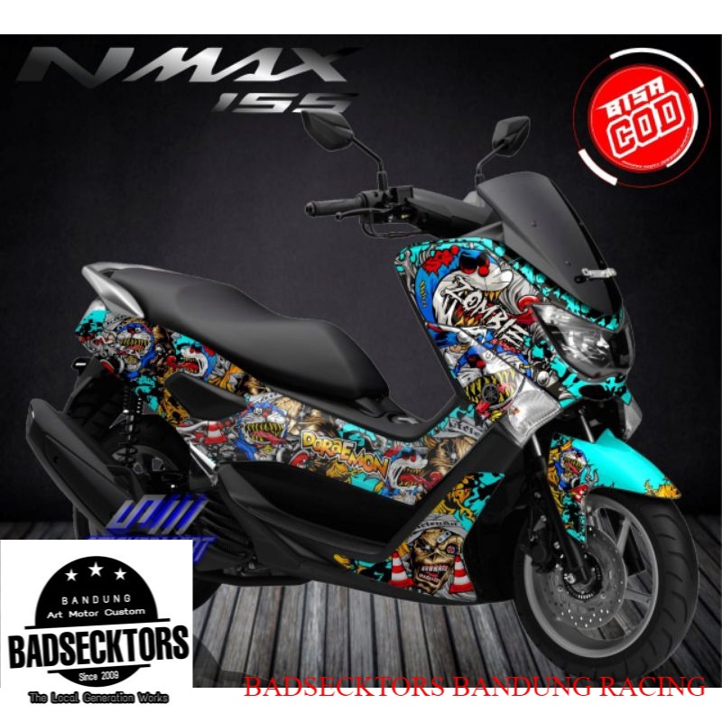 Jual STICKER DECAL YAMAHA NMAX DORAEMON ZOMBIE MONSTER keren | Shopee ...