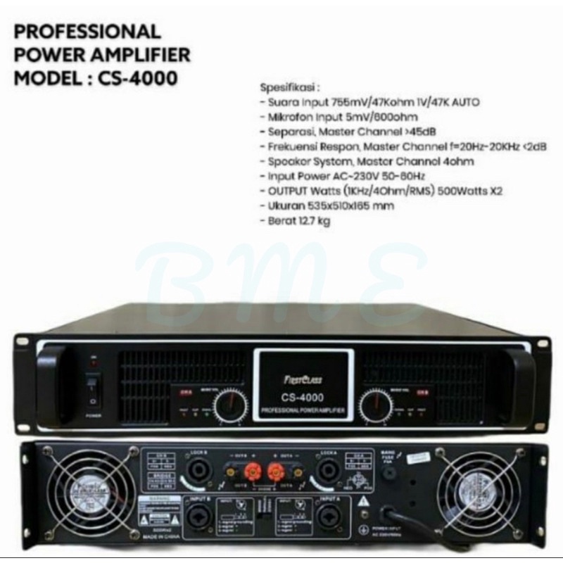 Jual power amplifier firstclass cs 4000/cs4000 first class original ...