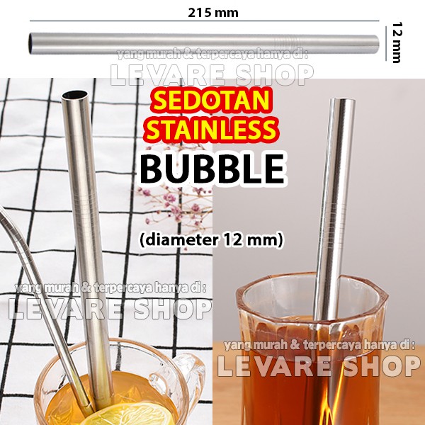 Jual Sedotan Stainless Steel Minuman Bubble Metal Straw Besar Big