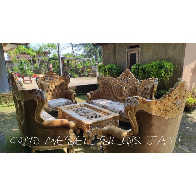 Jual Sofa Ukiran Ruang Tamukursi Sofa Belagio Mewah Jepara Shopee Indonesia 7629