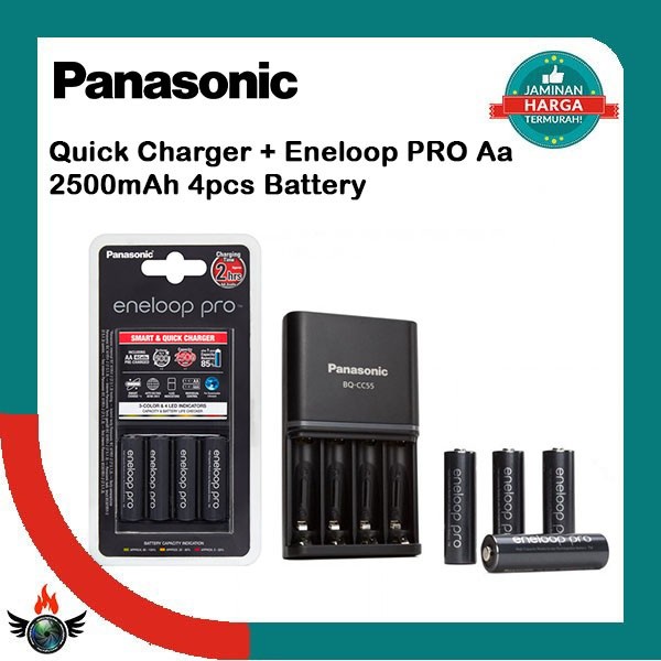 Jual Panasonic Battery Plus Charger Eneloop Pro Aa 2500mah Isi4 Battery