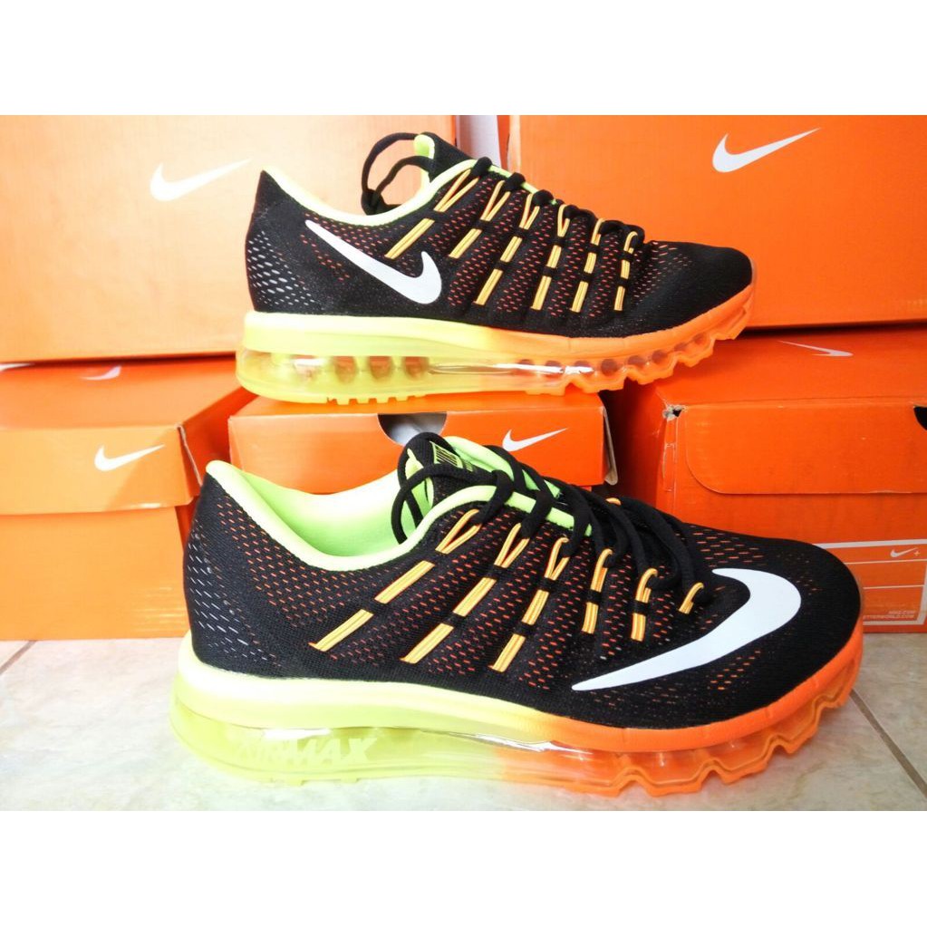 Jual Sepatu Nike Airmax 2016 Hitam Orange Kuning Shopee Indonesia