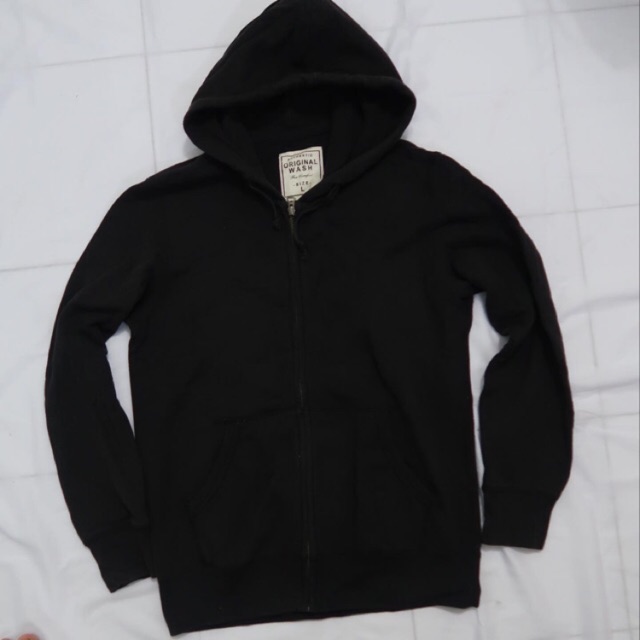 Jual Sweater Hoodie Original Wash Uniqlo Hitam L Shopee Indonesia