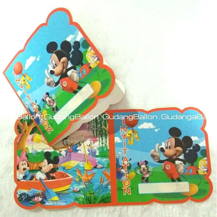 Jual Invitation / Kartu Undangan Ulang Tahun Mickey Mouse / Undangan