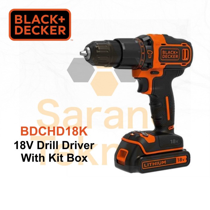 Jual Mesin Bor Cordless 18V Baterai Black+Decker BDCHD18K Hammer Drill Shopee Indonesia