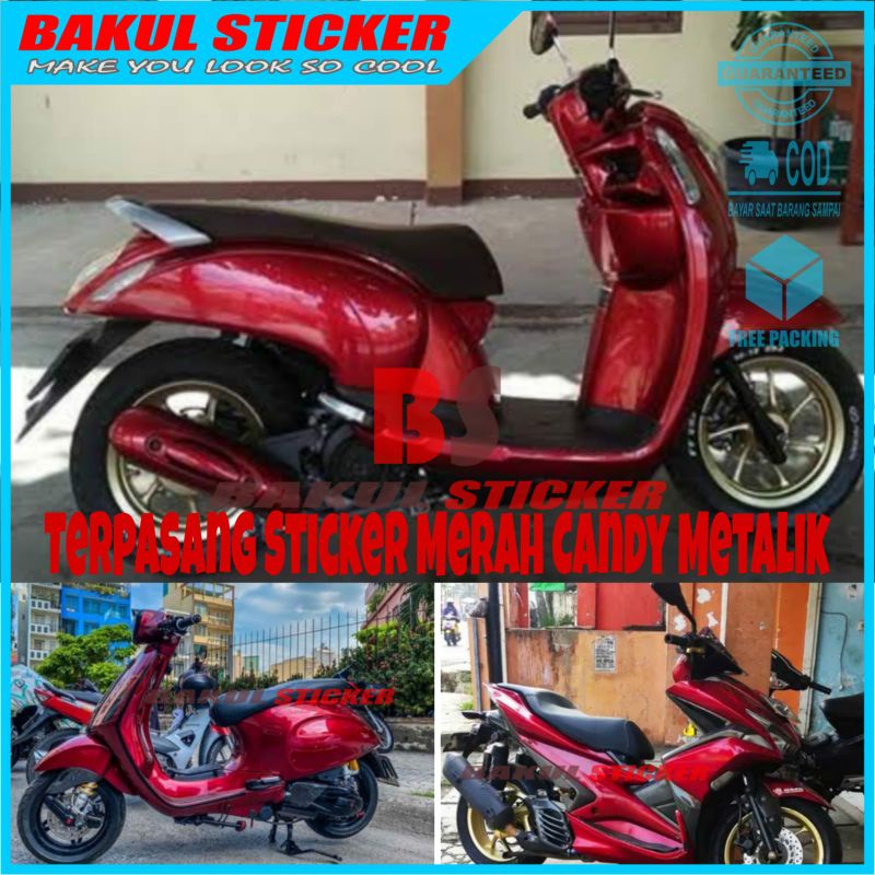 Jual Stiker Skotlet Metalik Candy Skotlet Motor Merah Metalic Scotlet