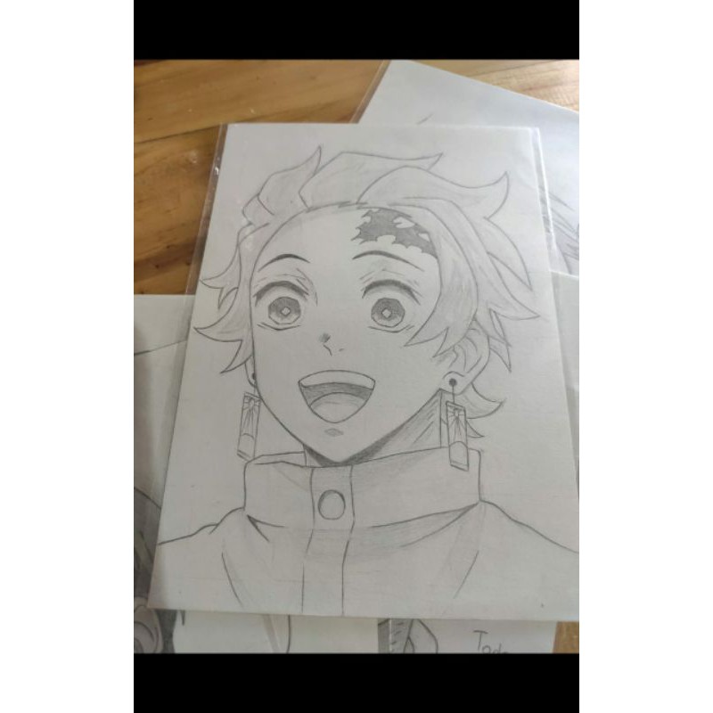 Jual Sketsa Gambar Kamado Tanjiro Anime Kimetsu No Yaiba | Shopee Indonesia