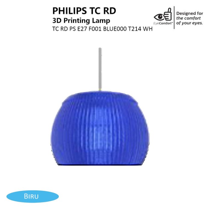 Jual PHILIPS Kap Lampu Hias TC RD PS E27 F001 BLUE000 T214 WH | Shopee ...