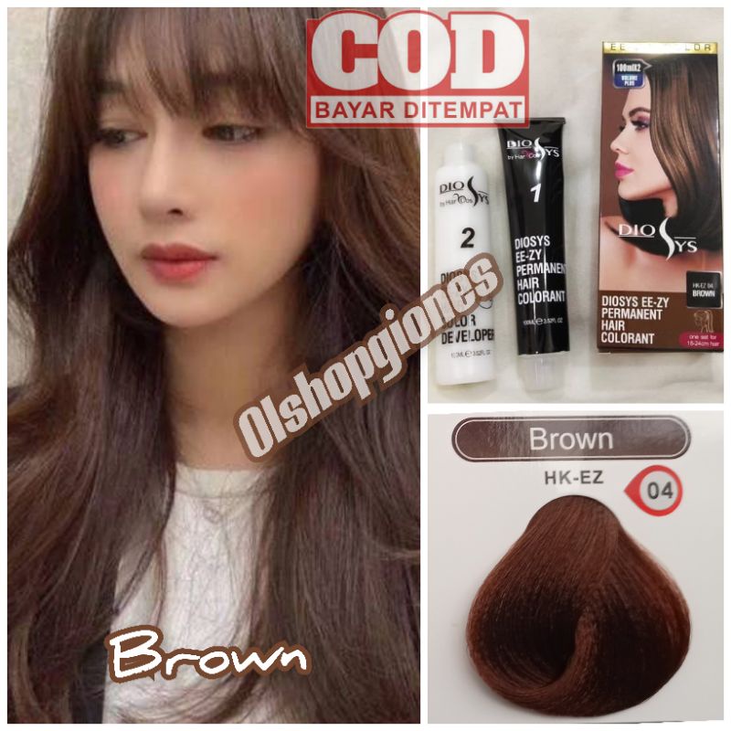 Jual Diosys Hair Color Brown Coklat Cat Rambut Oxydant Developer 100ml Shopee Indonesia