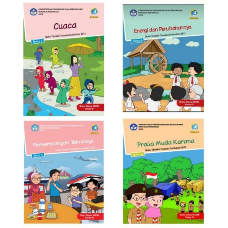 Jual PAKET Buku Tematik Kelas 3 SD Tema 5 6 7 8 ( Semester 2 ) K13 ...