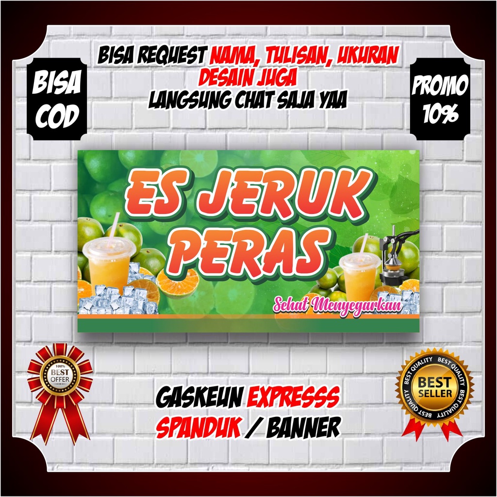 Jual Spanduk Es Jeruk Peras Segar Viral Keren Banner Jualan Es Jeruk