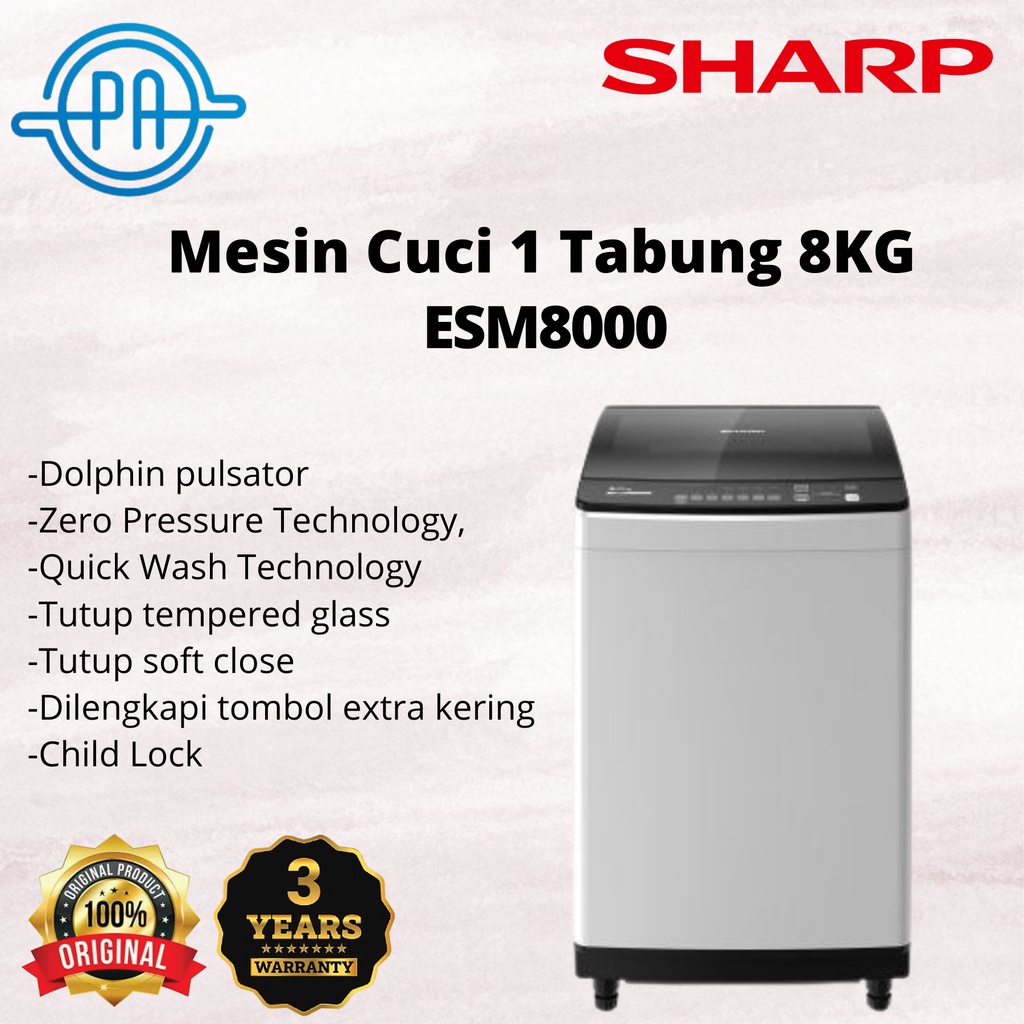 Jual Mesin Cuci Sharp Esm Kg Tabung Esm Top Loading Shopee Indonesia