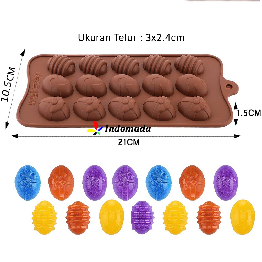 Jual Indomada Cetakan Coklat Silikon Telur 15 Lubang 3 cm Paskah Easter ...