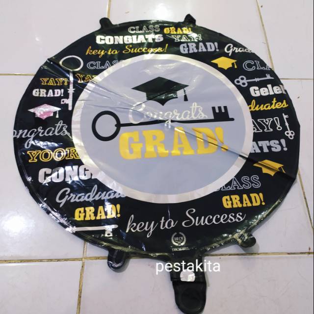 Jual Balon Foil Bulat Wisuda / Sarjana / Graduation / Balon Congrats ...