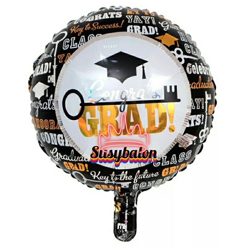 Jual balon foil bulat wisuda/balon foil topi wisuda | Shopee Indonesia
