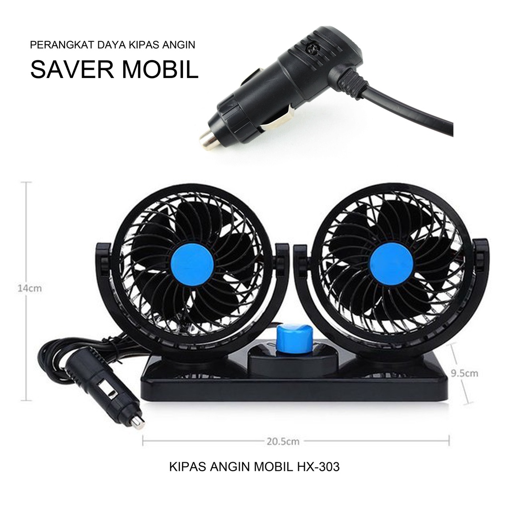 Jual KIPAS ANGIN PORTABLE MOBIL DOUBLE FAN BLOWER API ROKOK SAVER ...