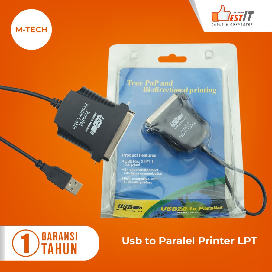 Jual Kabel Usb To Lpt Paralel Printer Original M Tech Shopee Indonesia