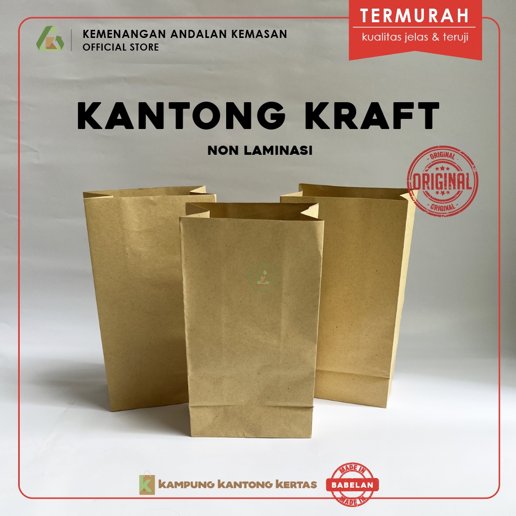 Jual Kantong Kertas Samson Kraft Paper Bag Coklat Polos Goodie Bag 80 ...