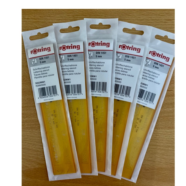 Stencil Isonorm Per Scrittura Tecnica - 5.0 Mm, Profilo H Tipo B, In Plastica PET Arancione Trasparente