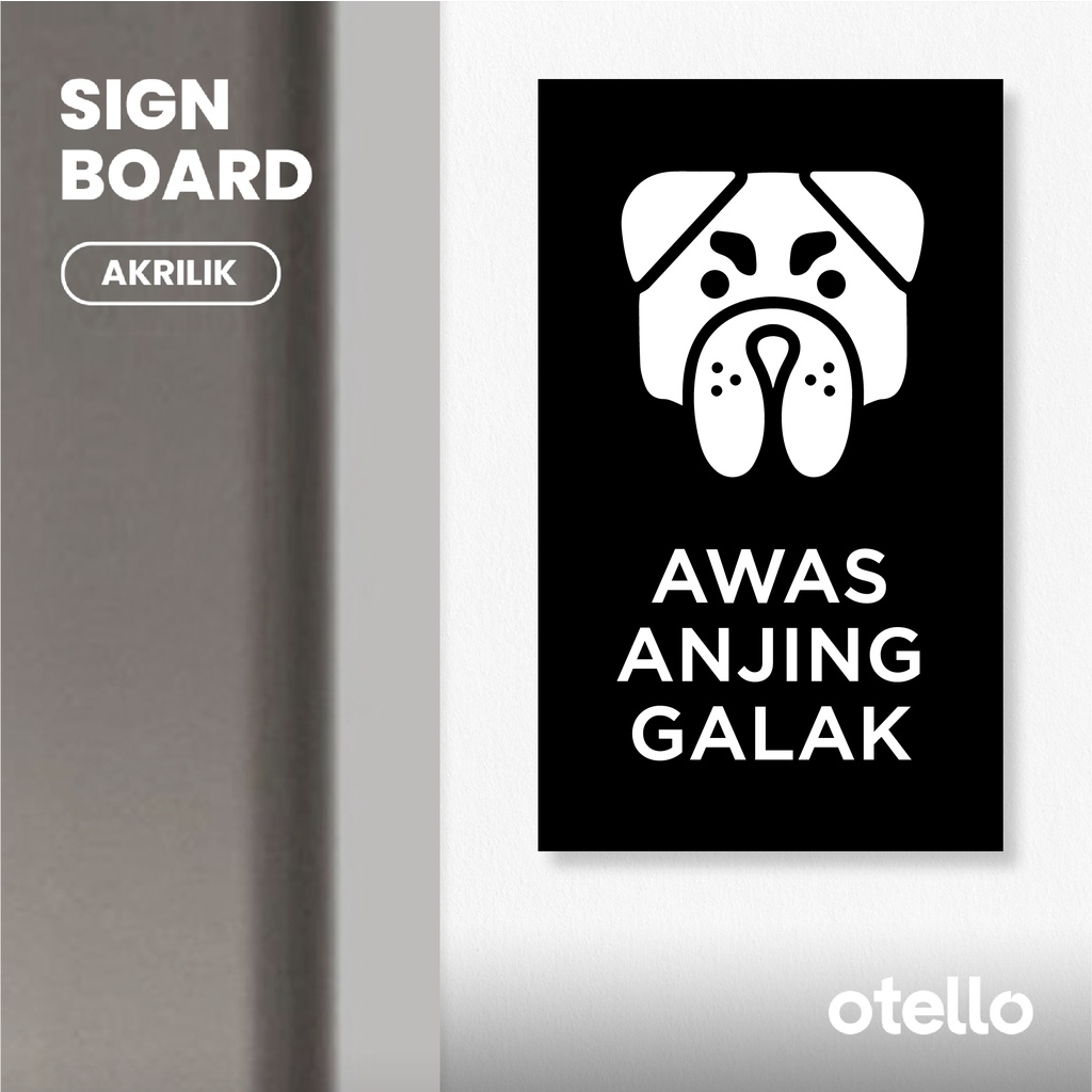 Jual Awas Anjing Galak Sign Akrilik Label Board Tempel Acrylic Papan