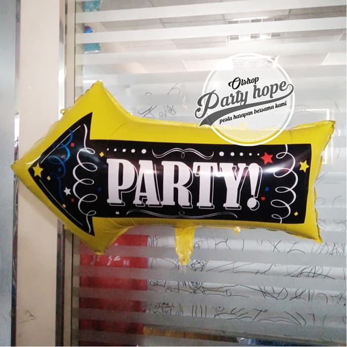 Jual Balon Petunjuk Arah / Balon Foil Party Sign / Balon Party rambu ...