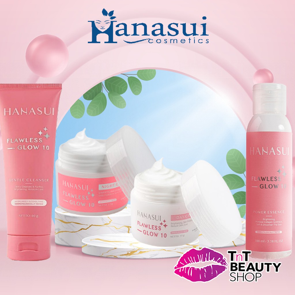 Jual Hanasui Flawless Glow Day Cream Night Cream Essence Toner