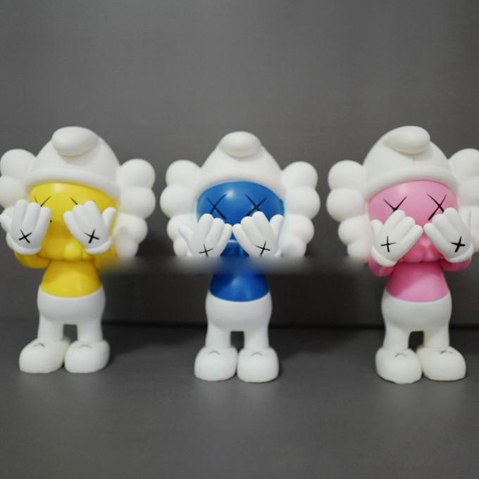 Jual PROMO MAINAN ACTION FIGURE KAWS THE SMURFS JOINTLY UKURAN 21CM ...