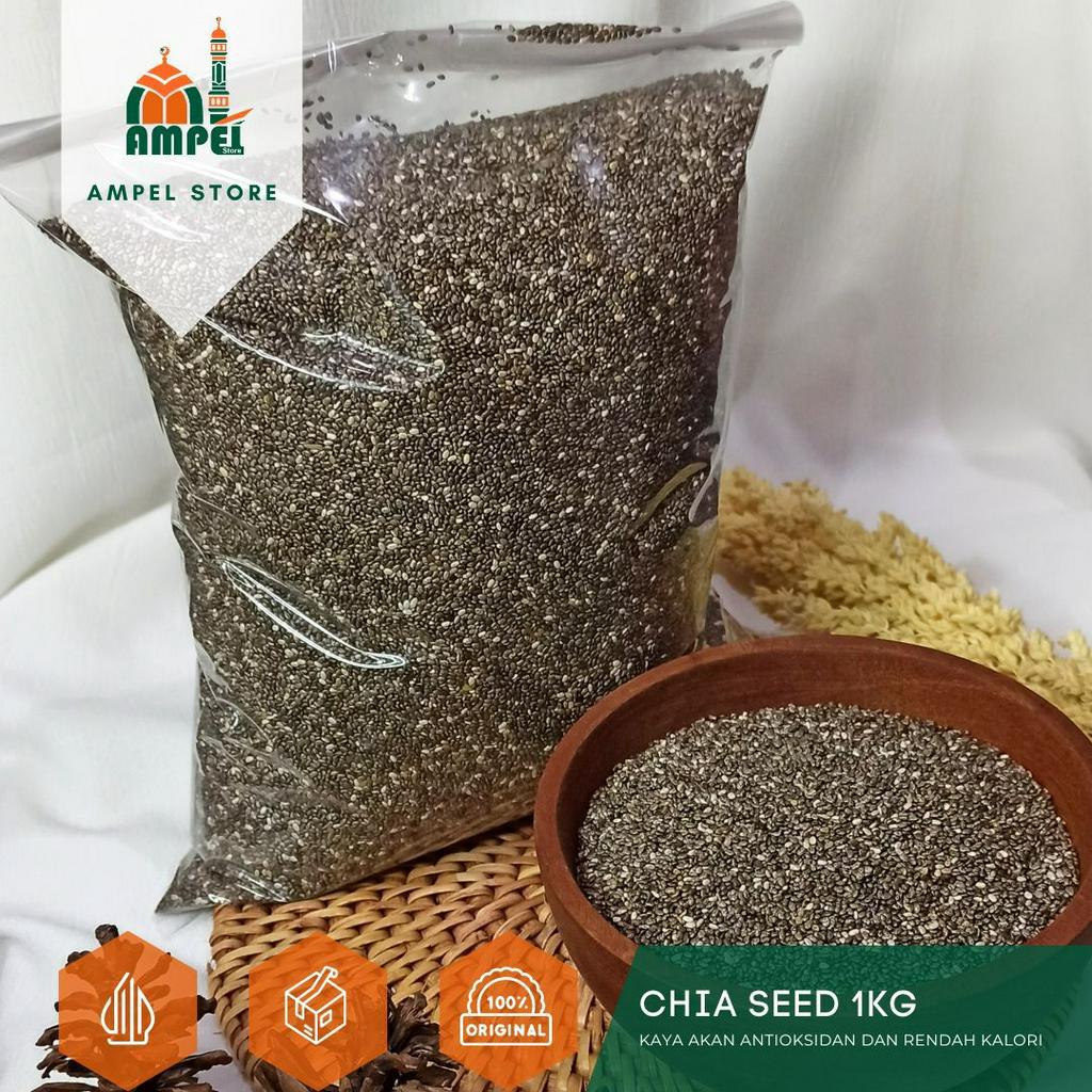 Jual Black Chia Seed Organic 1KG Untuk Diet Keto Bagus Untuk Pencernaan