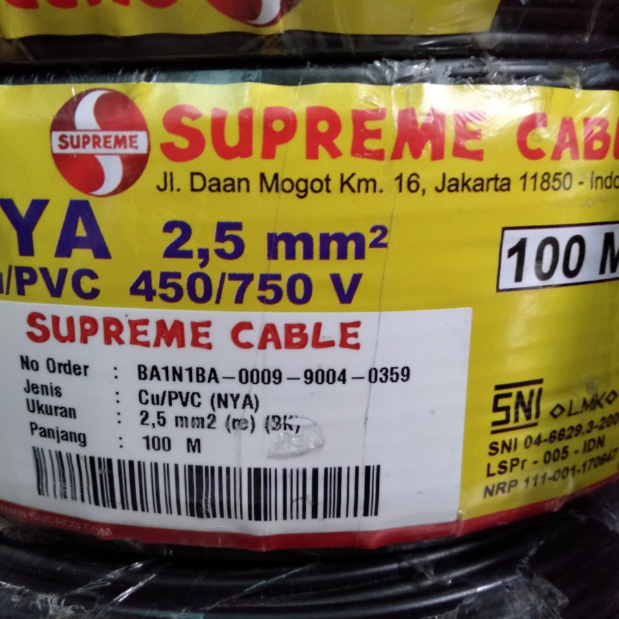 Jual Kabel Nya X Mm Supreme Cu Pvc V Mtr Shopee Indonesia