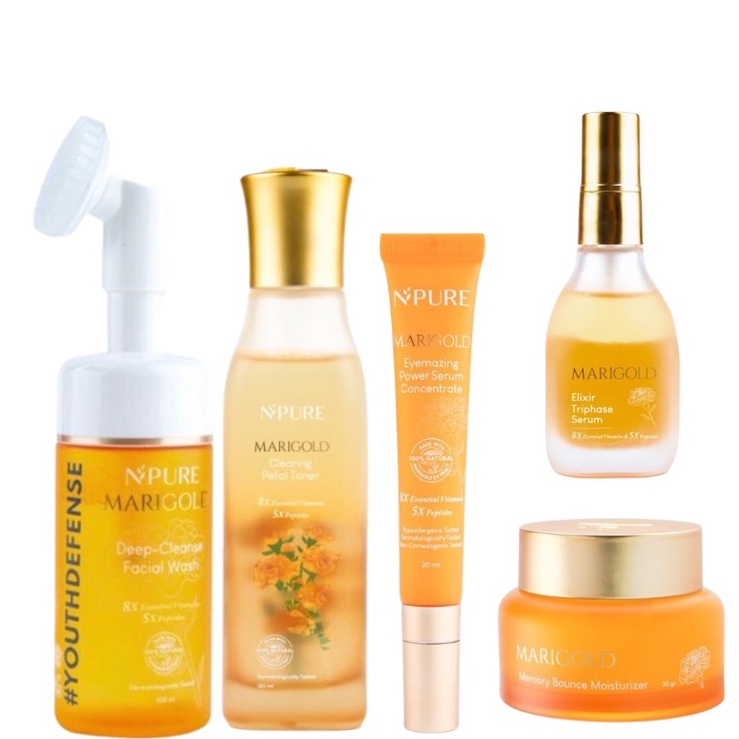 Jual Npure Marigold Series (Face wash, Toner, Serum, Moisturizer
